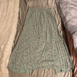 Teal midi skirt